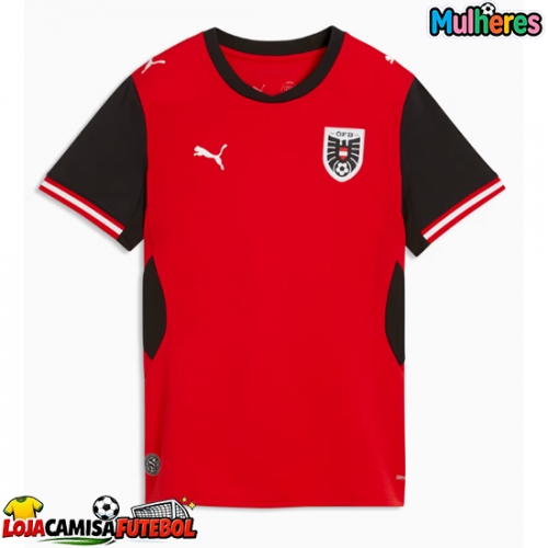 Camisa de Futebol Áustria Equipamento Principal Mulheres Mundo 2026 Manga Curta